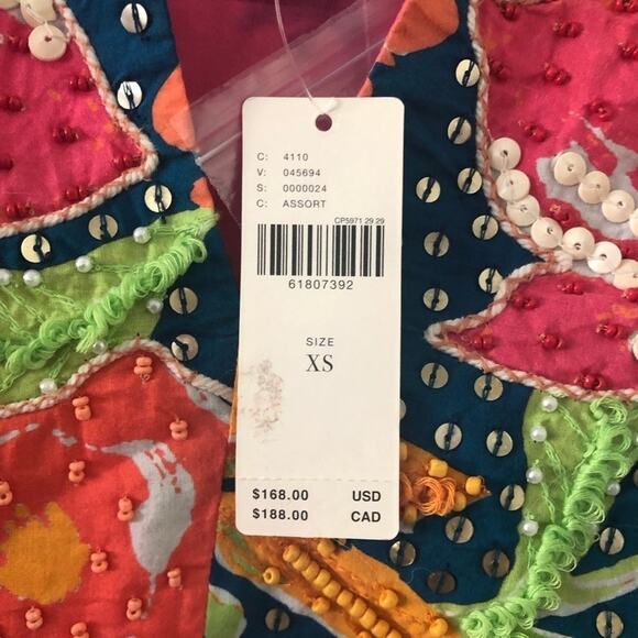 Anthropologie Verb Floral Beaded Babydoll Blouse NEW - Picture 5 of 10